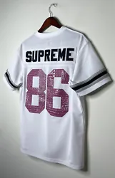 Supreme Faux Croc Football Jersey bogo Box Logo Large. Condition is Pre-owned. Shipped with USPS Priority Mail.