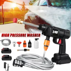 WITH MULTIPLE NOZZLES : Cordless electric pressure washer equipped with two nozzles:The water type of spray can be...