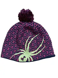 Spyder Girls Logo Hat Pom Beanie Hat Knit Fleece Lined Ski Snowboard One Size. PLEASE USE PICTURES AS ADDITIONAL...
