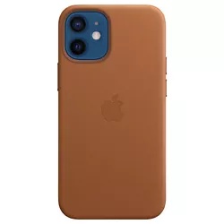 Coque en cuir MagSafe pour iPhone 12 mini - Saddle Brown Coque en cuir