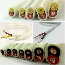 2 Conductor Wire (Duplex), Marine Grade Boat Cable withWhite overall jacket and choice of Black and Red conductors or...