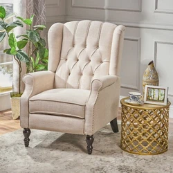 This pushback recliner features gorgeous details such as button tufting, diamond stitching, and tonal piping to bring...