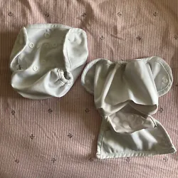 Lot of 2 Cloth-eez wraps Size Zero. Newborn. Basic white diaper cover. Green mountain. In good preowned condition. No...