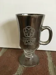 Vintage Walt Disney World Epcot Silver Coffee Mug Cup Glass Irish Style. Approximately 5 3/4