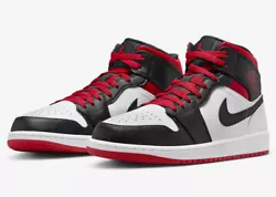 Nike Air Jordan 1 Mid Gym Red Black Toe.