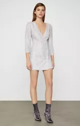 BCBG MAXAZRIA. SEQUIN WRAP DRESS. Material: 100% polyester sequin; lining: 92% polyester/8% spandex. Details: Allover...
