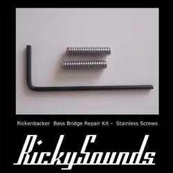 Rickenbacker Bass Bridge Height Repair Kit - Acier inoxydable - PIÈCES DORIGINE NEUVES Kit comprenant 2 vis de...