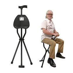 Its Ergonomic Design Ensures Comfortable and Easy-to-use Support, Making It an Ideal Choice. 1 Folding Cane with Seat....