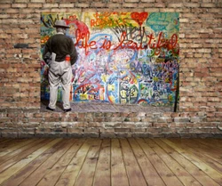 Mr. Brainwash Canvas Art Print. This is a HIGH QUALITY Patch 