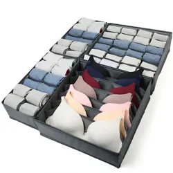 4pc Set - Fabric Closet Organizer Cubes. Foldable & Washable. Our panty drawer organizers can be folded flat for easy...