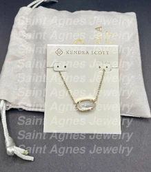 Kendra Scott - Elisa Necklace in Ivory Pearl. 14K Gold-plated. Chain length: Adjustable from 15