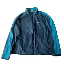 Patagonia Synchilla Blue Full Zip Soft Fleece Jacket Pockets Mens Size Large. Mens largemeasurements: 24