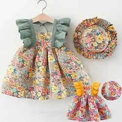 Newborn Infant Baby Girls Suspenders Floral Princess Dress Hat Clothes Outfits. Pattern Type:Floral. Stylish and...