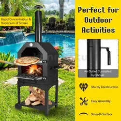 Two-layer Outdoor Pizza Oven: Our outdoor pizza oven has a complete and clear functional zoning. The upper layer of the...