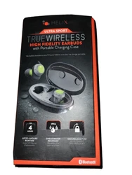 Helix UltraSport True Wireless High Fidelity Earbuds w/ Portable Charging Case.