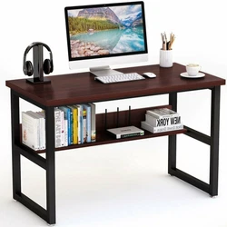 The bookshelf of this desk was specially mounted with bookends to avoid stuff falling for better stablizing. Its also...