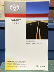 This 2010 Toyota CAMRY Warranty & Maintenance Guide Owners Manual Book is a must-have for anyone who owns a Toyota...