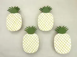 Up for sale are four large wood pineapple curtain tie backs.