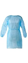 Disposable Isolation Gowns Blue With Elastic Cuff Dental-Medical 10 PACK.