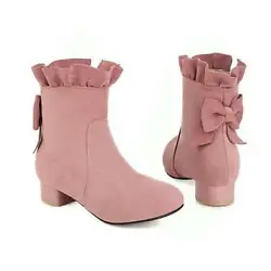 Material: Faux Suede. Heel Height: About 3 cm. Top Circumference: 26 cm. Shaft high：15 cm. US7=UK5=AU6=EUR 38....
