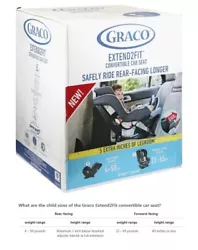 Graco Extend2Fit Convertible Car Seat | Ride Rear Facing Longer with Extend2Fit, Gotham. Graco ProtectPlus Engineered....