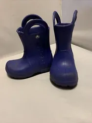 TODDLER BOYS GIRLS CROCS HANDLE IT BLUE PULL ON RAIN MUCK MUD SNOW BOOTS 8. Need cleaning