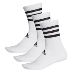 Adidas Men 3S Cushion Crew 3 Pairs Socks White Run Casual Fashion Sock DZ9346 - MSRP $13