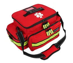 Padded should strap for comfort. Reflective safety bands. Durable and lightweight. Empty EMT Deluxe Trauma Gear Bag....