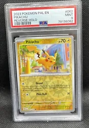 Pokemon ReverseHolo Pikachu 062/193 Paldea Evolved Evolution PSA 9. Condition is Graded. Shipped with USPS Ground...