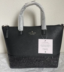 Style # wkru5610. KATE SPADE GRETA COURT GLITTER INA CROSSBODY. satchel with zip top closure. capital kate lining. dust...