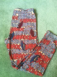 TC2 leggings fit sizes 18+. It is 92% polyester, 8% spandex & made in China.