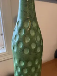 Tall metal Floor Vase in excellent condition. 3 protective pads on bottom. Made in India. Stands 30” high. Green with...