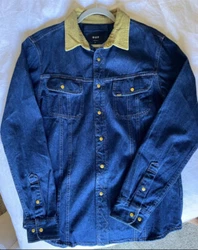 Authentic Mens Huff Denim Jacket with corduroy collarMediumNo snags holes ripsOnly worn a handful of times in excellent...