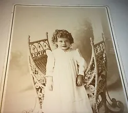 Curly Hair! CT Cabinet Photo! Fantastic Portrait of Adorable Little Child, Splendid Chair! Location: Bridgeport,...