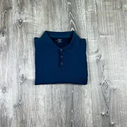 Patagonia Mens Blue Organic Cotton Tencel Short Sleeve Polo Shirt Size L Hole. Hole on the lower front right as...