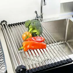 Dish Drying Rack. 5.Multi-function, used as both dish and vegetable drainer. Details 12 stainless steel pipe, easily...