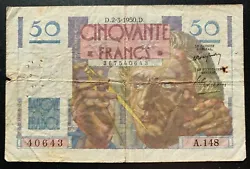 Billet de 50 francs Le Verrier 1950.