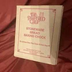 Pampered Chef STONEWARE BREAD BAKING CROCK w/Recipe Instruction Book New. B