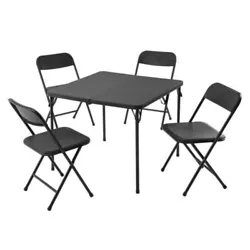 Provide all of the table space that you need in all kinds of settings with the 5 Piece 34in Resin Plastic Card Table...
