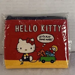 Sanrio Hello Kitty Canvas Coin Purse Pouch Cute Retro Design with Zipper Closure - released 2017 BRAND NEW TAGS IN...