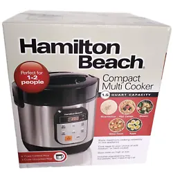 Model 37524. Hamilton Beach Compact Multi Cooker. DELICIOUS VERSATILITY: Enjoy maximum cooking versatility in one...