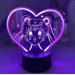 Sailor Moon LED Light 7 Color Night 3D Lights Lamp Decor Girls Xmas Gifts.