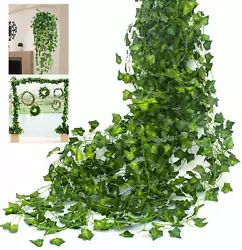 Beautifully artificial silk ivy garland with green leaves. Unique sweet potato sleaf leaves style vine design, looks...