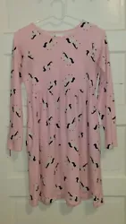 Hanna Andersson 160 14/16 Pink Unicorn Knit Long Sleeve Dress Gently Worn No Stains 
