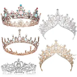 ✔ PREMIUM QUALITY:Crystal Bride tiara with Rhinestone, Crystal beads, clear beads, ivory beads, alloy wire....