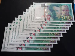 BILLET 500 FRANCS. ANCIEN BILLET 1994. R1/R2/R3 - 0.20g a 0.50g. A COLLECTIONNER.