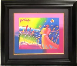 This serigraph is entirely painted over with the central image highlighted in boldly colored impasto strokes. Max has...