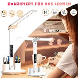 Best Gift for ; bookworms. T abl e Lam p Desk Light USB Charging Port Adjustable with Clo ck, Date, Temperature. 1 X...