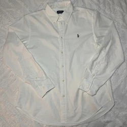 POLO RALPH LAUREN Mens Oxford Shirt - CLASSIC FIT - WHITE : L. excellent like new condition size Lpit to pit 23”...