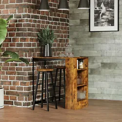 Accent your dining area and seat guests with this industrial-style bar table set from HOMCOM. 3-tier side shelf...